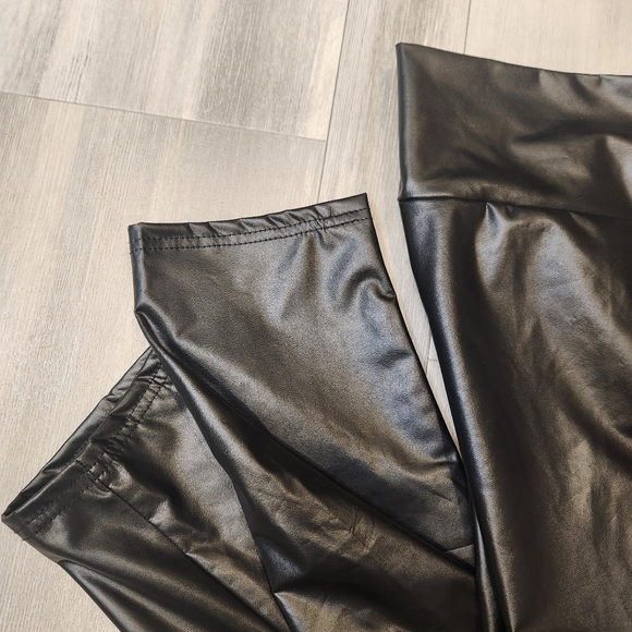Black leggings 3XL vegan leather bikercore punk rock grunge goth plus size new - Picture 7 of 10